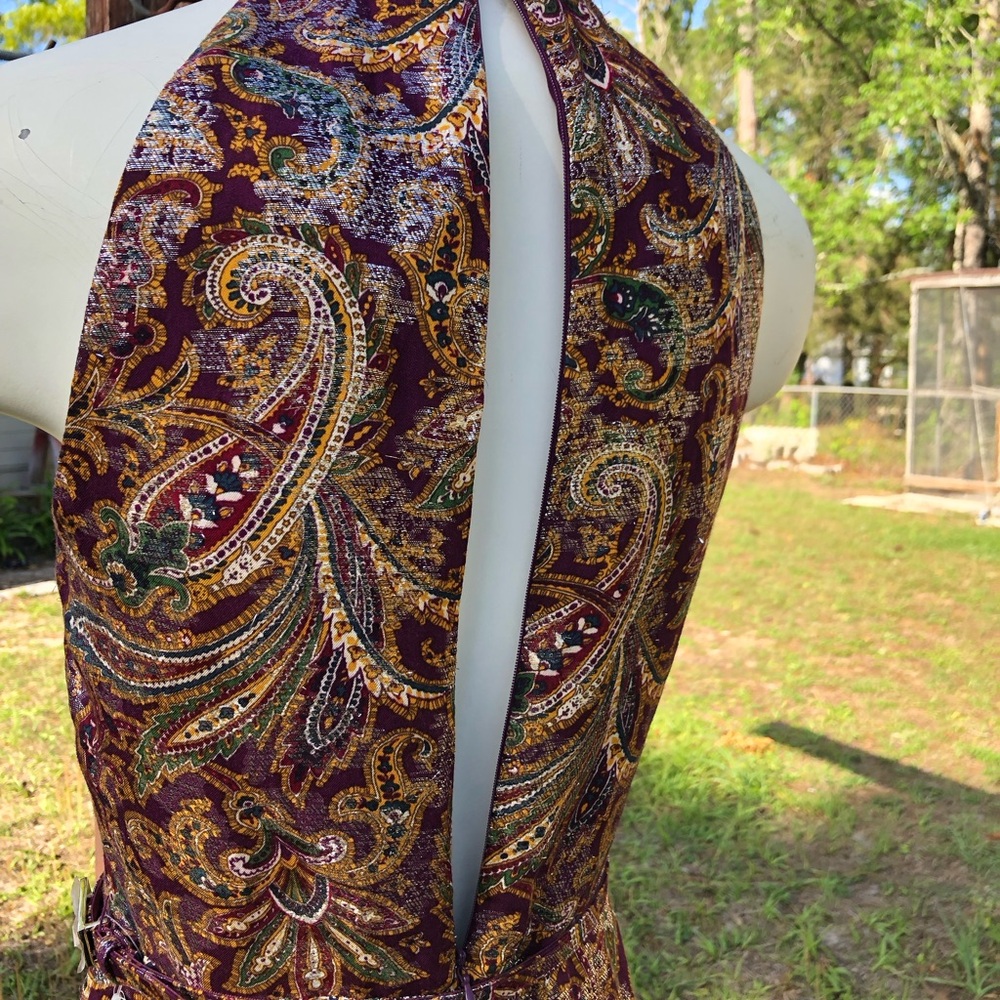 Stylish Classy Ralph Lauren Dress Maroon Paisley Print S 2 - Picture 5 of 11